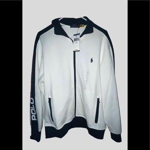 Polo Ralph Lauren men’s Interlock Track Jacket~white/black~Size M:NWT